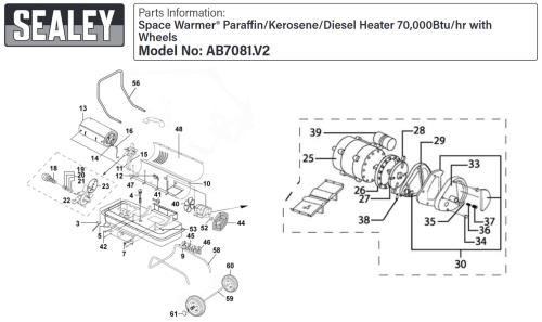 Sealey Space Warmer® Paraffin/Kerosene/Diesel Heater 70,000Btu/hr AB7081 - AB7081Image2.jpg