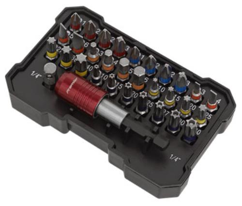 Sealey 32 Piece Colour-Coded Bit Set (Slotted Phillips Pozi TRX Hex) AK2110-SEA - AK2110Image4.jpg