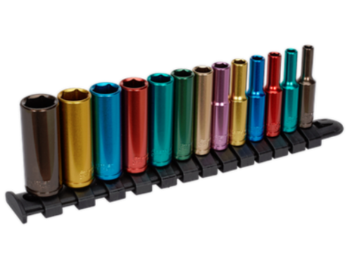 Sealey 13pc 1/4 Inch Sq Drive Deep Multi-Coloured Socket Set AK2872D-SEA - AK2872DImage1.png