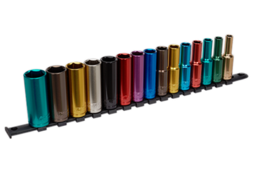 Sealey 15pc 1/2 Inch Sq Drive Deep Multi-Coloured Socket Set AK2874D-SEA - AK2874DImage1.png