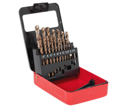 Sealey 19 Piece HSS Cobalt Fully Ground Drill Bit Set in metal case AK4701-SEA - AK4701Image1.png