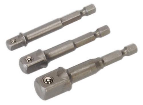 Sealey 3 Piece Power Tool Socket Adaptor Set 1/4 3/8 1/2 65mm AK4929-SEA - AK4929Image4.jpg