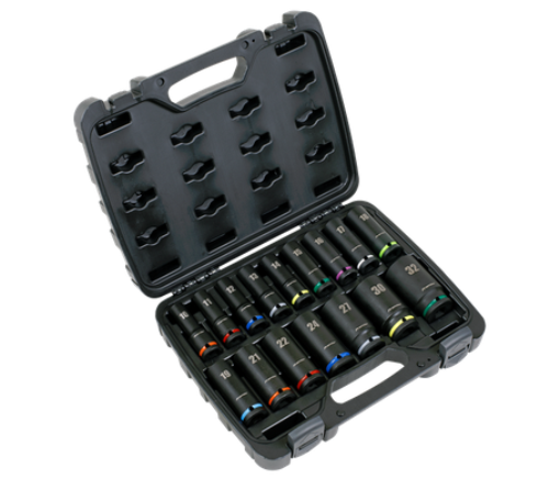 Sealey 16 Piece 1/2 Inch Square Drive Impact Socket Set Metric AK5818M-SEA - AK5818MImage1.png