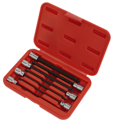 Sealey 7 Piece 3/8 Inch Sq Drive Ball-End Hex Socket Bit Set AK62257-SEA - AK62257Image2.png