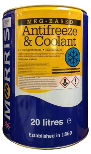 Morris Lubricants MEG Antifreeze and Coolant 20 Litres ANT020-MOR - ANT020Morris_MEG_Antifreeze_20L.jpg