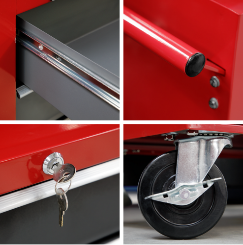 Sealey 5 Drawer Rollcab with Ball-Bearing Slides - Red/Grey AP22505BB-SEA - AP22505BBImage2.png