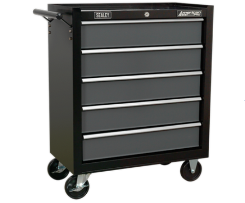 Sealey 5 Drawer Rollcab with Ball-Bearing Slides - Black/Grey AP2505B-SEA - AP2505BImage1.png