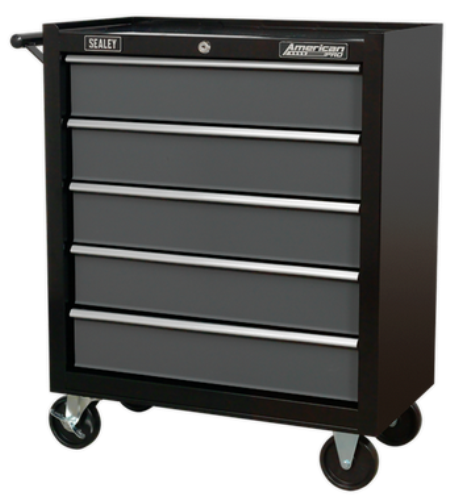 Sealey 5 Drawer Rollcab with Ball-Bearing Slides - Black/Grey AP2505B-SEA - AP2505BImage4.png