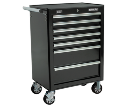 Sealey 7 Drawer Rollcab with Ball-Bearing Slides - Black AP26479TB-SEA - AP26479TBImage1.png