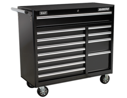 Sealey 12 Drawer Rollcab with Ball-Bearing Slides - Black AP41120B-SEA - AP41120BImage1.png