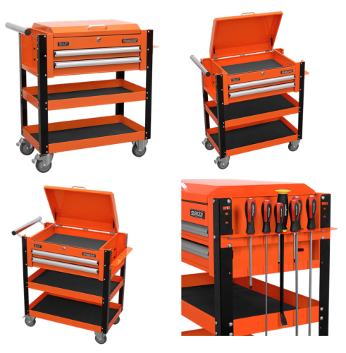 Sealey 2 Draw HD Mobile Tool and Parts Trolley with Lockable Top AP760MOSE-SEA - AP760MOImage2.png