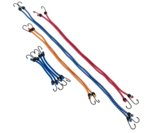 Sealey 10 Piece Elastic Cords Set - tying items down quick BCS10-SEA - BCS10Image1.png