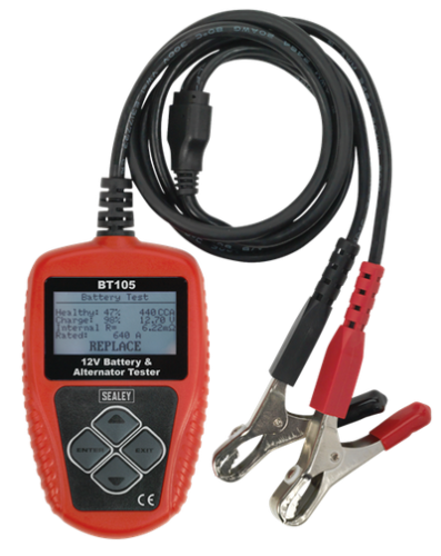 Sealey 12V Digital Battery Cranking and Alternator Tester LCD screen BT105 - BT105Image4.png