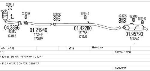 MTS Exhaust PEUGEOT ­206 Mid Section Exhaust Pipe 01.42280-MTS - C260079.jpg