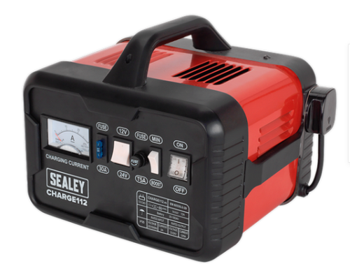 Sealey 16A 12/24V Battery Charger large ammeter displays CHARGE112-SEA - CHARGE112Image1.png