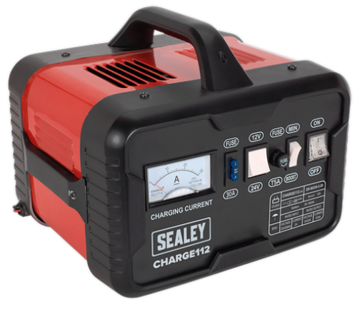 Sealey 16A 12/24V Battery Charger large ammeter displays CHARGE112-SEA - CHARGE112Image2.png