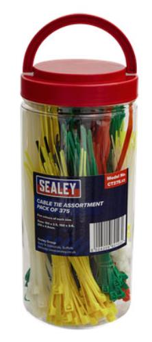 Sealey Cable Tie Assortment - 3 Sizes (2.5 3.6 4.8mm) Pack of 375 CT375-SEA - CT375Image2.jpg