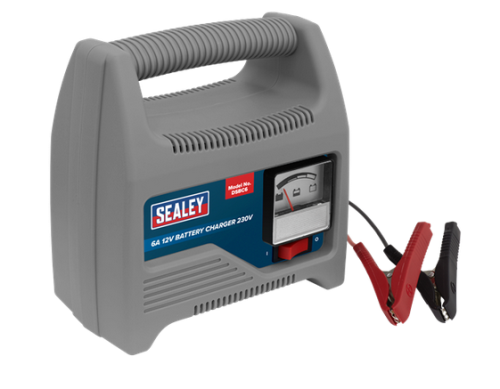 Sealey 6A 12V Battery Charger with Ammeter 230V 1.8m Cables DSBC6 - DSBC6Image1.png