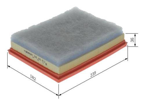 Bosch Rectangular Car Air Filter Air Cleaner Element (Filter Insert) S0613 F026400613 - F026400613PHANWHCO00MM.jpg
