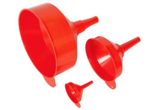 Sealey 3 Piece Fixed Spout Funnel Set (Ø75 Ø150 and Ø250mm) F98-SEA - F98Image1.png
