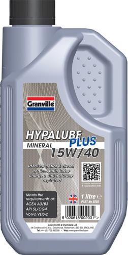 GRANVILLE HYPALUBE PLUS MINERAL OIL 15W40 1 LITRE 0203 - GRV0203.JPG