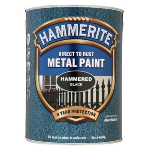 Hammerite HAMMERED BLACK 5 Litre Metal Paint 5084796 - HAM5084796.jpg