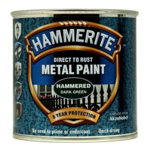 Hammerite HAMMERED DARK GREEN METAL PAINT 250ML 5084831 - HAM5084831.jpg