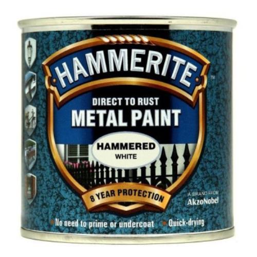 Hammerite HAMMERED WHITE METAL PAINT 250ML 5084836 - HAM5084836.jpg