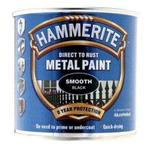 Hammerite SMOOTH BLACK METAL PAINT 250ML HAM5084863 - HAM5084863.jpg