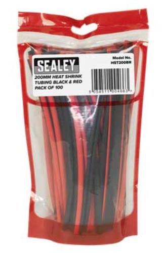 Sealey 100pc 200mm Heat Shrink Tubing - Black & Red HST200BR-SEA - HST200BRImage2.jpg
