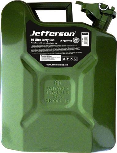 Jefferson Green 10 Litre Jerry Can Metal Petrol Can JEFJERC10L-JEFF - JEFJERC10L_2.jpg