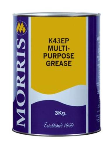 Morris Lubricants K43EP Lithium Multipurpose Grease 3Kg KEP003-MOR - KEP003Morris_3Kg_grease_tin_Muliti-Purpose_Grease.jpg