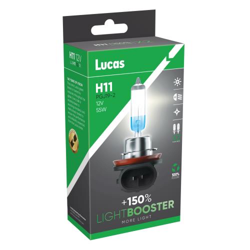 Lucas 2x LLX H11 +150% TR 12v 55w Light Booster Upgrade Bulbs LLXH11150TR - LLXH11150TR_Lucas_H11_Image_150_01.jpg
