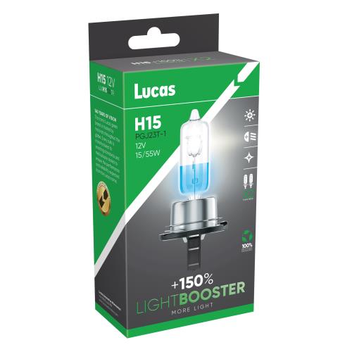 Lucas 2x LLX H15 +150% TR 12v 15/55w Light Booster Upgrade Bulbs LLXH15150TR - LLXH15150TR_Lucas_H15_Image_150_01.jpg