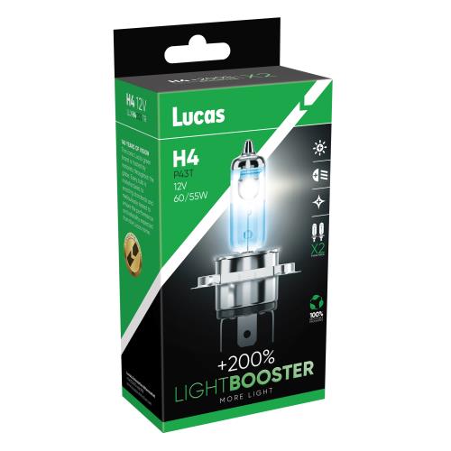 Lucas 2x LLX H4 +200% TR 12v 60/55w Light Booster Upgrade Bulbs LLXH4200TR - LLXH4200TR_Lucas_H4_Image_200_01.jpg