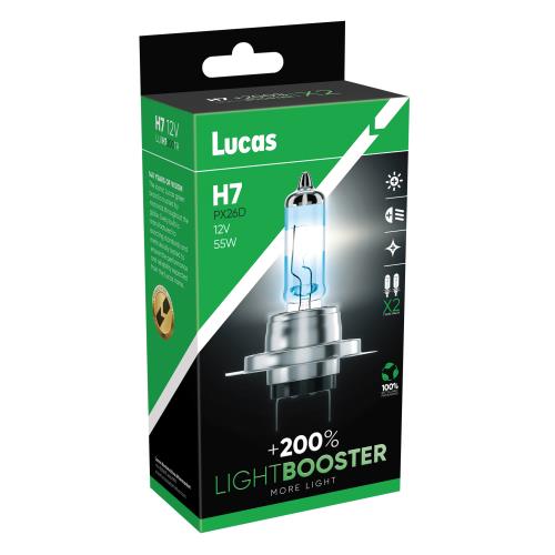Lucas 2x LLX H7 +200% TR 12v 55w Light Booster Upgrade Bulbs LLXH7200TR - LLXH7200TR_Lucas_H7_Image_200_01.jpg