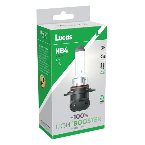 Lucas 2x LLX HB4 +100% TR 12v 51w Light Booster Upgrade Bulbs LLXHB4100TR - LLXHB4100TR_Lucas_HB4_Image_100_01.jpg