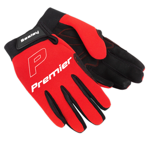 Sealey Red Mechanics Gloves Padded Palm - Large Pair MG796L - MG796LImage2.png