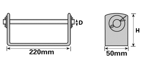 Maypole Boat Keel Roller Bracket For MP4622 Rollers MP4703 - MP4703Image2.png