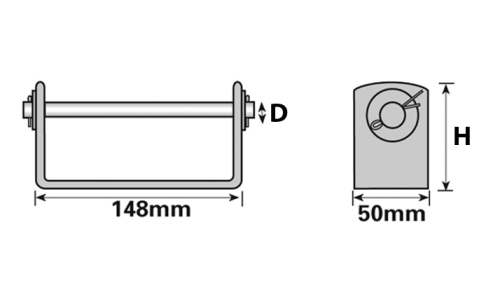 Maypole Boat Keel Roller Bracket For MP462 MP1740 MP463 Rollers MP470 - MP470Image2.png