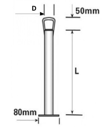 Maypole 600mm x 42mm Propstand With Handle zinc plate finish MP49101 - MP49101-2.png