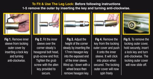 Maypole Caravan Leg Lock Security (Corner steady Lock) Dual Locking MP5491 - MP5491Fitting.jpg