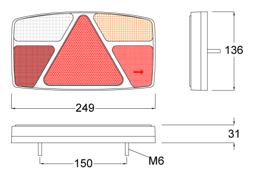 Maypole 10-30V LED Right Hand Rear Combination Lamp MP8603R - MP8603R-2.png
