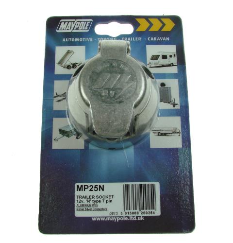 Maypole 12N Type 7 Pin Aluminium Socket with Nickel Plated Pins MP25NB - Maypole025NDP.jpg