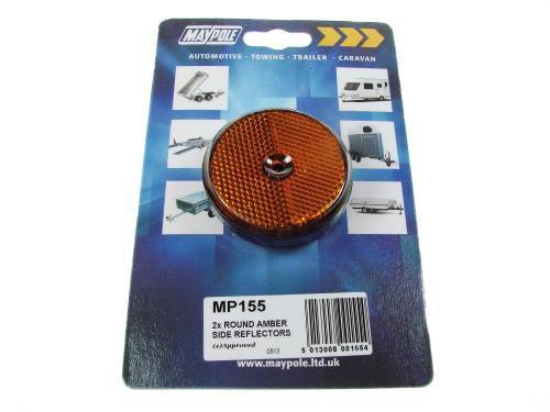 Maypole 2x Radex Round Amber Side Reflectors for Trailers MP155 - Maypole155DP.jpg