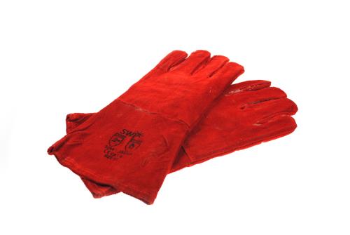 Maypole Pair Of Red Leather Welding Gauntlets Fire Resistant Welding Gloves MP156 - Maypole156B.jpg