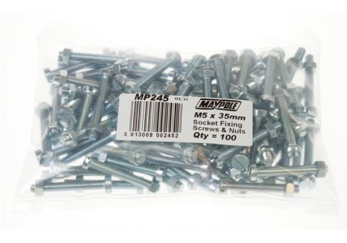 Maypole Bag of 100 M5 x 35mm Socket Fixings MP245 - Maypole245.jpg