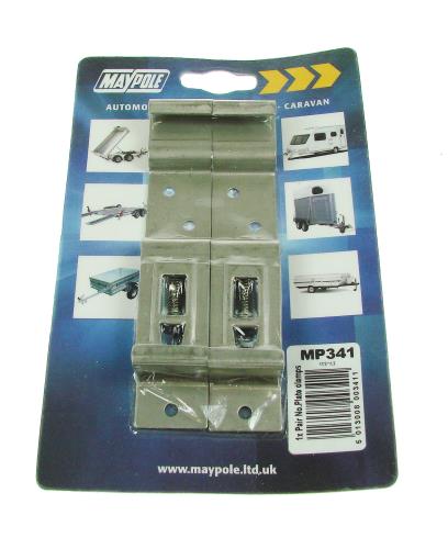 Maypole Pair Spring Loaded Number Plate Clamps Stainless Steel MP341 - Maypole341DP.jpg