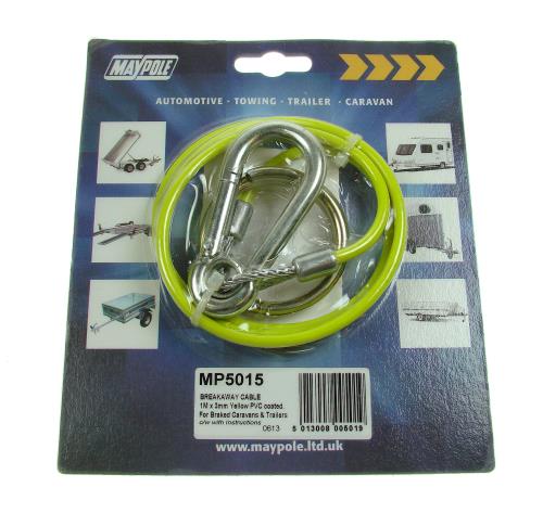 Maypole 1 Metre x 3mm Yellow PVC Breakaway Cable trailers / caravans MP5015 - Maypole5015DP.jpg