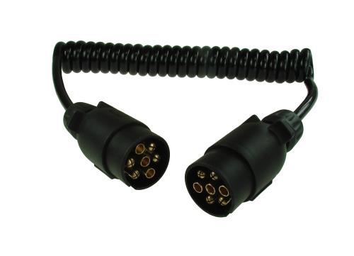 Maypole 7 Pin 1.5m 2×7 Pin Plugs & 7 Core Curly Connecting Lead MP588 - Maypole588.jpg